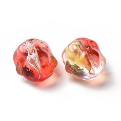 Red Transparent Czech Glass Beads, Rabbit, Red, 17.5x15x11.5mm, Hole: 1.4mm