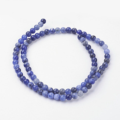 Sodalite Natural Sodalite Bead Strands, Round, Grade A, 4~4.5mm, Hole: 1mm, about 85~90pcs/strand, 14.9 inch(38cm)