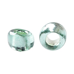 (2202) Silver Lined Celery Toho perles de rocaille rondes, perles de rocaille japonais, (2202) céleri doublé d'argent, 15/0, 1.5mm, Trou: 0.7mm, environ15000 pcs / 50 g