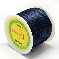 Prussian Blue Nylon Thread, Rattail Satin Cord, Prussian Blue, 1.5mm, about 49.21 yards(45m)/roll