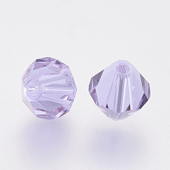 Medium Purple Imitation Austrian Crystal Beads, Grade AAA, Faceted, Bicone, Medium Purple, 8x8mm, Hole: 0.9~1mm
