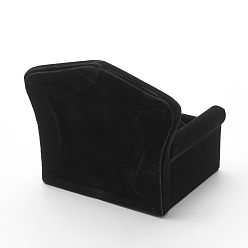 Черный Деревянный стул ювелирные изделия браслет часы дисплеи, обтянута бархатом, с губкой, чёрные, 14x10x11 см