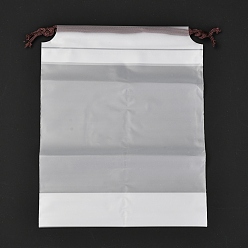 None Pattern Plastic Frosted Drawstring Bags, Rectangle, None Pattern, 20x16x0.02~0.2cm