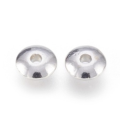 Platinum Tibetan Style Spacer Beads, Lead Free & Cadmium Free & Nickel Free, Flat Round, Platinum, 6x2mm, Hole: 1.5mm