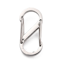 Stainless Steel Color 304 Stainless Steel Push Gate Snap Key Clasps, Manual Polishing, Stainless Steel Color, 15x7x4mm, Inner Diameter: 5x6.5mm