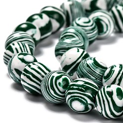 Green Synthetic Malachite Beads Strands, Dyed, Round, Green, 10mm, Hole: 1mm, about 38pcs/strand,  14.96 inch(38cm)