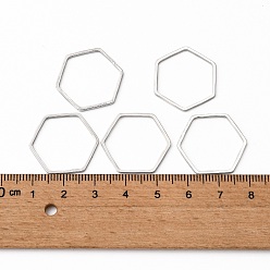 Platine Anneaux connecteurs en laiton, hexagone, platine, 20x22.5x1mm, environ 1000 pcs / sachet 