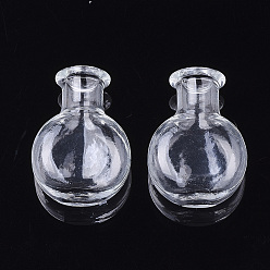 Clair Globe en verre soufflé à la main, pour faire des bouteilles, clair, 26x19x10mm, demi-trou: 5 mm, capacité de la bouteille: 2 ml (0.06 fl. oz)