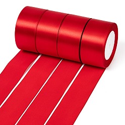 FireBrick Single Face Satin Ribbon, Polyester Ribbon, FireBrick, 2 inch(50mm), about 25yards/roll(22.86m/roll), 100yards/group(91.44m/group), 4rolls/group