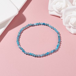 Apatite 3 Bracelet extensible en perles d'apatite naturelle mm pour fille femme, diamètre intérieur: 2-1/4 pouce (5.65 cm), perles: 3 mm