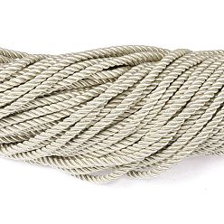 Light Yellow Polyester Cord, Twisted Cord, Light Yellow, 5mm, about 97~100m/bundle