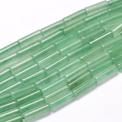 Зеленый Авантюрин Естественный зеленый авантюрин колонка бисер пряди, 13~14x4~5 мм, отверстие : 1 мм, около 29 шт / нитка, 15.7 дюйм