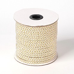 White Braided Cloth Threads Cords for Bracelet Making, White, 6mm, about 50yards/roll(150 feet/roll)