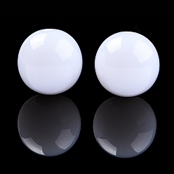Creamy White Resin Beads, Imitation Jade, Round, Creamy White, 20x19mm, Hole: 2~2.4mm