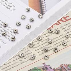 Platinum Iron Rhinestone Spacer Beads, Grade A, Rondelle, Waves Edge, Platinum, 6x2.5mm, Hole: 1.5mm