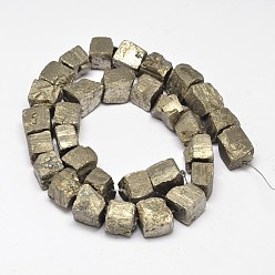 Plaqué Bronze Antique Nuggets électrolytiques pyrite naturelle perles brins, couleur mixte, 9~11mm, Trou: 1mm, Environ 31~42 pcs/chapelet, 15 pouce