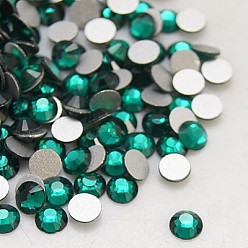 Emerald Glass Flat Back Rhinestone, Grade A, Back Plated, Faceted, Half Round, Emerald, SS6, 1.9~2mm, 1440pcs/bag