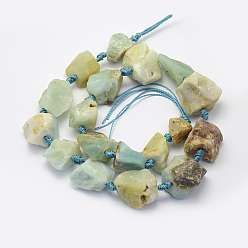 Mixed Stone Rough Raw Natural Gemstone Beads Strands, Nuggets, 17~30.5x11~26x11~26mm, Hole: 2mm, about 16~19pcs/strand, 15.7 inch(40cm)