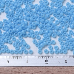 (RR413) Opaque Turquoise Blue MIYUKI Round Rocailles Beads, Japanese Seed Beads, 11/0, (RR413) Opaque Turquoise Blue, 11/0, 2x1.3mm, Hole: 0.8mm, about 5500pcs/50g