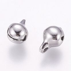 Stainless Steel Color 304 Stainless Steel Charms, Bell Shape, Stainless Steel Color, 11x8x8mm, Hole: 2mm