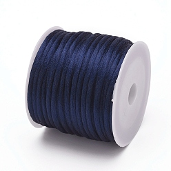 Royal Blue Nylon Cord, Satin Rattail Cord, for Beading Jewelry Making, Chinese Knotting, Royal Blue, 1mm, about 32.8 yards(30m)/roll