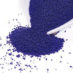 Midnight Blue DIY 3D Nail Art Decoration Mini Glass Beads, Tiny Caviar Nail Beads, Imitation Pearl Beads, Midnight Blue, 0.6~0.8mm, about 450g/bag