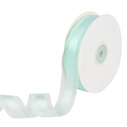 Pale Turquoise Solid Color Organza Ribbons, for Party Decoration, Gift Packing, Pale Turquoise, 1"(25mm), about 50yard/roll(45.72m/roll)