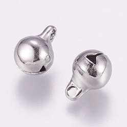 Stainless Steel Color 304 Stainless Steel Bell Charms, Stainless Steel Color, 9x6x6mm, Hole: 1.5mm