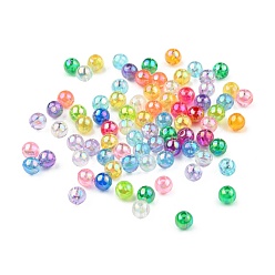 Mixed Color Eco-Friendly Transparent Acrylic Beads, Round, AB Color, Mixed Color, 5mm, Hole: 1.5mm, about 8400pcs/500g