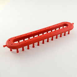 Red Plastic Spool Knitting Loom for Yarn Cord Knitter, Red, 25.5x5x3cm
