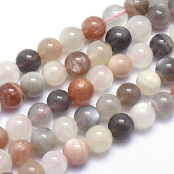 Sunstone Natural Sunstone Beads Strands, Round, 8mm, Hole: 1mm, about 49pcs/strand, 15.5 inch(39.5cm)