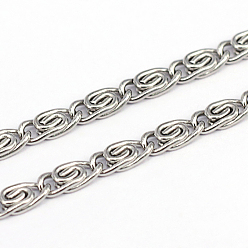 Stainless Steel Color 304 Stainless Steel Lumachina Chains, Soldered, Stainless Steel Color, 8.2x3.8x0.8mm