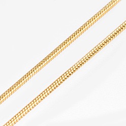 Golden 304 Stainless Steel Necklaces, with Lobster Clasps, Snake Chain Necklaces, Golden, 18.3 inch(46.5cm), 1mm
