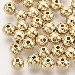 Золотой CCB пластиковые шарики, для изготовления ювелирных изделий DIY, круглые, золотые, 5x4.5 мм, Отверстие : 1.2 мм , около 8000 шт / 500 г