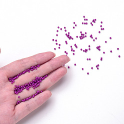 Magenta 11/0 Grade A Round Glass Seed Beads, Baking Paint, Magenta, 2.3x1.5mm, Hole: 1mm, about 48500pcs/pound