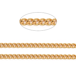 Golden Vacuum Plating 304 Stainless Steel Cuban Link Chains, Unwelded, with Spool, Golden, 5x3.5x1mm, about 32.81 Feet(10m)/Roll