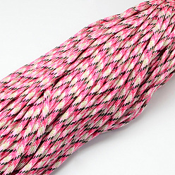 Ярко-Розовый 7 внутренние сердечники веревки из полиэстера и спандекса, для изготовления веревочных браслетов, ярко-розовый, 4 мм, около 109.36 ярдов (100 м) / пачка, 420~500 г / пачка
