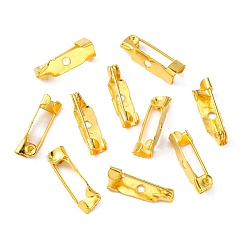Golden Iron Brooch Findings, Back Bar Pins, with One Hole, Golden, 15x5x4.5mm, Hole: 1.8mm