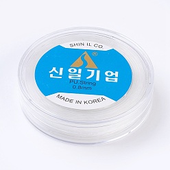 Прозрачный Корейская кристалл упругой нити, для изготовления ювелирных изделий, прозрачные, 0.8 мм, около 49.21 ярдов (45 м) / рулон