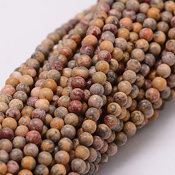 Leopard Skin Jasper Natural Leopard Skin Jasper Beads Strands, Round, 2mm, Hole: 0.5mm, about 190pcs/strand