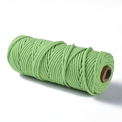 Lime Cotton String Threads, Macrame Cord, Decorative String Threads, for DIY Crafts, Gift Wrapping and Jewelry Making, Lime, 3mm, about 54.68 yards(50m)/roll