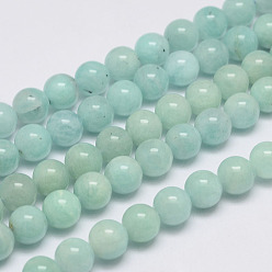 Amazonite Natural Amazonite Bead Strands, Round, 8mm, Hole: 0.8~1mm, about 51pcs/strand, 15.7 inch
