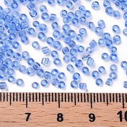Светло-Синий Бисер из стекла , прозрачный, круглые, голубой, 12/0, 2 мм, Отверстие: 1 мм, о 30000 бисер / фунт