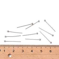 Stainless Steel Color 304 Stainless Steel Ball Head Pins, Stainless Steel Color, 18x0.6mm, 22 Gauge, Head: 2mm