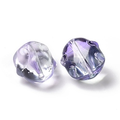 Slate Blue Transparent Czech Glass Beads, Rabbit, Slate Blue, 17.5x15x11.5mm, Hole: 1.4mm