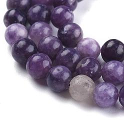 Lepidolite Natural Lepidolite/Purple Mica Stone Beads Strands, Round, 6.5~7mm, Hole: 0.7mm, about 62pcs/Strand, 14.96 inch(38cm)