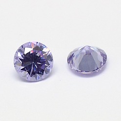 Lilac Cubic Zirconia Cabochons, Grade A, Faceted, Diamond, Lilac, 3x2mm