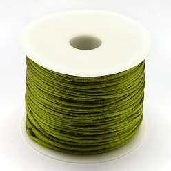 Светло-зеленый Коричневый Нейлоновая нить, гремучий атласный шнур, оливковый, 1.5 мм, около 100 ярдов / рулон (300 футов / рулон)