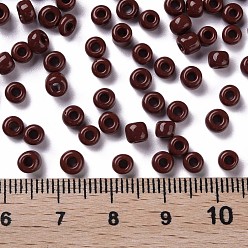Brun De Noix De Coco Perles de rocaille en verre, opaque graine de couleurs, petites perles artisanales pour la fabrication de bijoux bricolage, ronde, brun coco, 4mm, Trou: 1.5 mm, environ 4500 pcs / livre