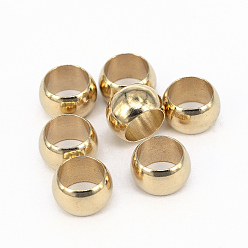 Raw(Unplated) Brass Spacer Beads, Nickel Free, Ring, Unplated, 9x5.5mm, Hole: 6.5mm